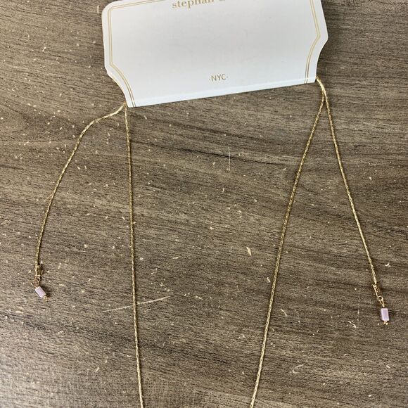 Stephan & Co Gold Tone Beaded Agate Stone Chain Necklace Resin Charm (Broken) - Picture 3 of 10